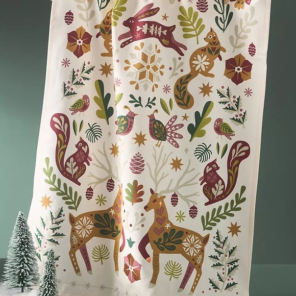 Anthropologie Other - NWT Anthropologie Forest Folk Christmas Dish Towel